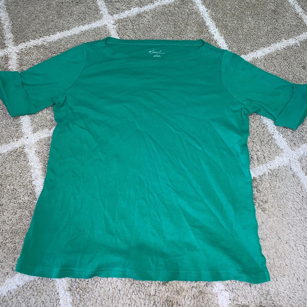 Women Short Sleeve Apple Green Top